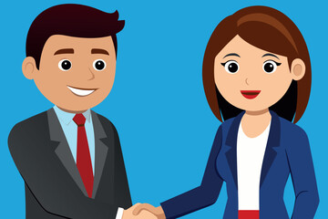 Fototapeta premium Business partnership handshake vector illustration
