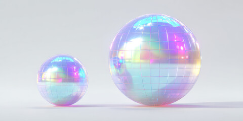 Abstract 3d globe design with iridescent colors