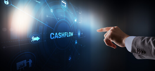 Professional cash flow analysis with financial data charts and business revenue tracking metrics