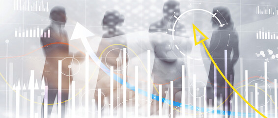 Data analysis chart with multiple growth curves showing progression