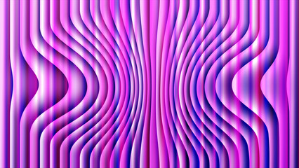 Purple wavy lines creating a 3Dlike illusion on a vibrant background ending in a visually striking pattern