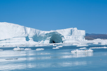 Natural Ice Cave in a Greenlandic Iceberg