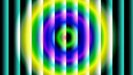 Abstract multicolored spiral pattern on vertical stripes background  vibrant and dynamic visual effect