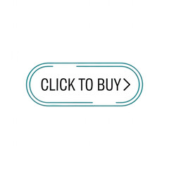 Fototapeta premium Minimalistic thin outlined click to buy button with blue neon glow transparent... isolated on a transparent background