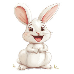 Obraz premium PNG file A cheerful bunny rabbit with a happy expression on transparent background PNG, easy to use.