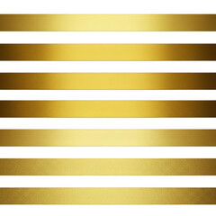 Horizontal gold stripes isolated on white background