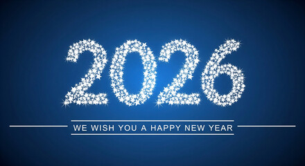 A digital illustration for a Happy New Year greeting card