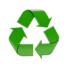 Obraz premium Green recycling symbol isolated on transparent background