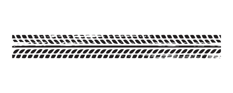 Auto tire tread grunge element. Car and motorcycle tire pattern, wheel tyre tread track. Black tyre print. Modern Vector. Eps 10