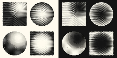 Halftone dot tone grunge effect abstract pattern texture vector graphic retro illustration.gradient geometric element art shape modern creative pop wallpaper vintage monochrome print frame