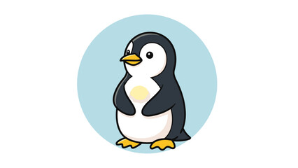 Obraz premium Cartoon Penguin Character Illustration.
