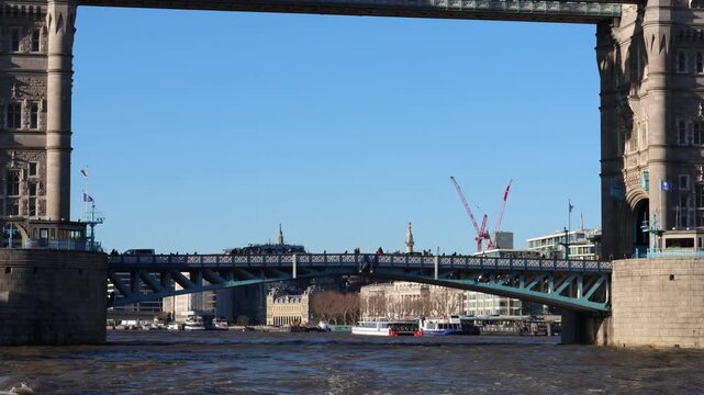 Revealing Tower Bridge On The River Thames In London, England