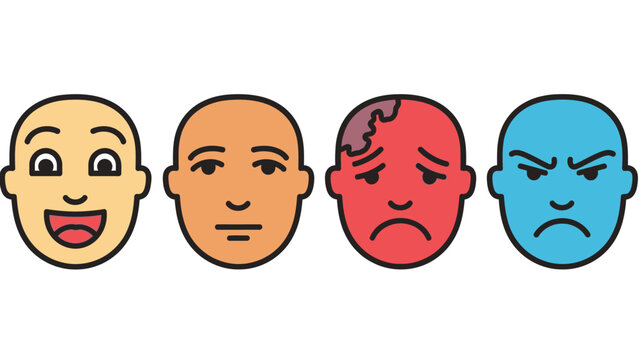 Emotion Faces Showing Different Feelings and Expressions.