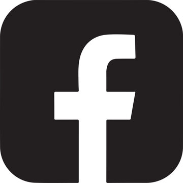 Black rounded square with white lowercase f facebook social media symbol communication