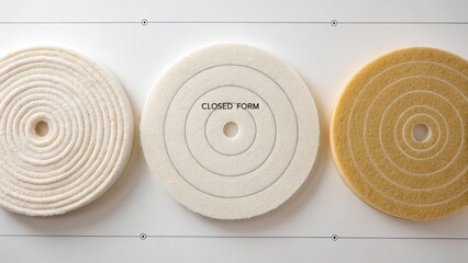 Flat Lay of Layered Fiber Circles with Closed Form Label