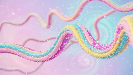 Vibrant pastel colored wavy lines on a gradient background