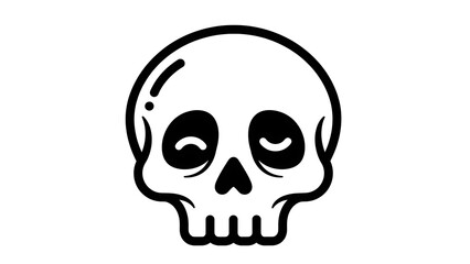 Obraz premium Black and White Skull Illustration Design.