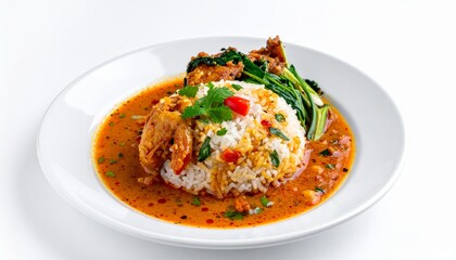 Street food style Sri Lankan dish isolated on neutral background, no people, no text