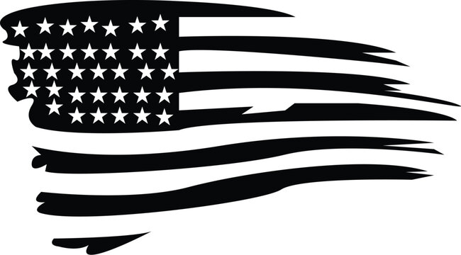Amrican black color flag vector illustration file 