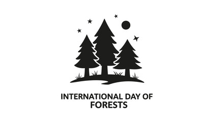 International Day of Forests Silhouette Illustration.