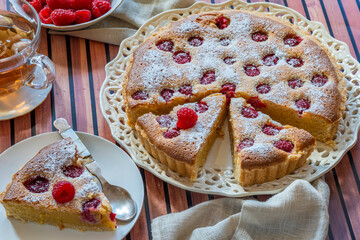 Raspberry frangipane tart with fresh fruit