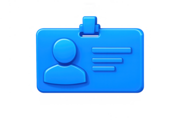 Blue 3d id card concept presenting identity, access, and online account profile for membership or employee identification