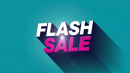 Flash sale banner with bold pink and white text on teal background