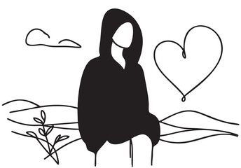 Fashion models Illustration. Doodles sketch