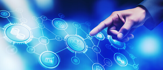 Click Customer Support on global structure network. Customer Service, Assistance. Technical support customer service call center