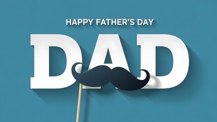 Happy father's day greeting card with mustache