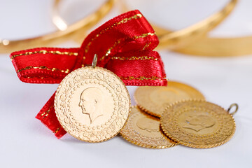 Turkish gold coins. Gold coins. Quarter gold