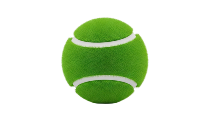 Tennis ball covered in grass
