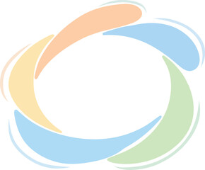 Abstract Circle of Pastel Colored Petals