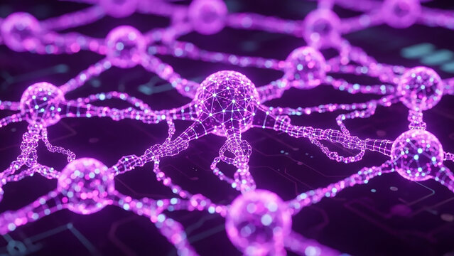 Purple Digital Neural Network - Powered by Adobe