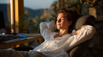 A home workstation adapted for injury recovery with ergonomic cushions, ice packs, and a supportive chair — comfortable environment design for safe healing and gradual return to normal activity.