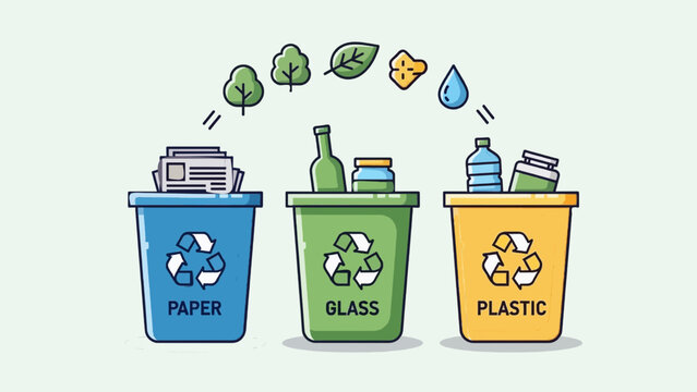 Recycling Bins For Paper Glass Plastic Waste