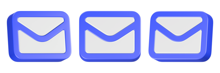 mail icon 3d render blue color