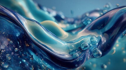 Teal and dark blue fluid backdrop with swirling motion