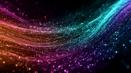 Warm amber and violet energy flow with shimmering light