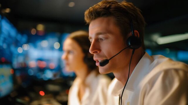 An emergency response coordination center alive with radios, alert screens, and responders preparing overnight assignments &mdash; crisis readiness, continuous emergency operations, and real-time