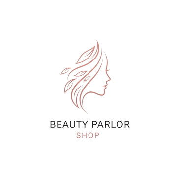 Beauty parlour shop logo with stylish hair design