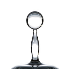 Close up of a glass stopper on a black background