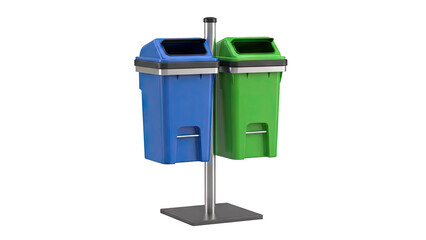 Dual Recycling Bins on Stand
