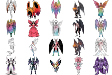 Fantasy Creatures Angels Demons Mythical Beings Collection