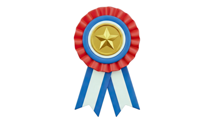 Gold Star Award Rosette Ribbon