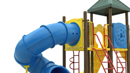 Modern Playground Slide Structure with Blue Tube