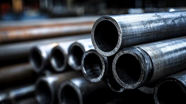 Medium shot of welded nickel alloy tubes highlighting precise weld lines and sturdy construction for durable infrastructure.