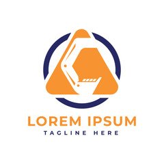 excavator creative logo design modern minimal concept