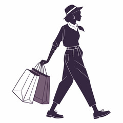 Woman carrying shopping bags