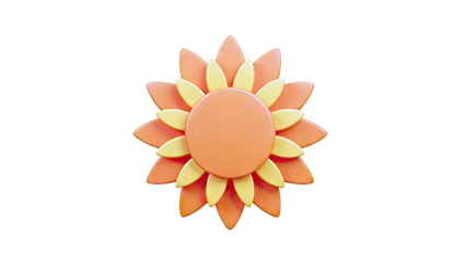 3D Orange and Yellow Flower